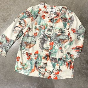 J. Crew Collection Ratti Rooster Pleated Silky
Blouse